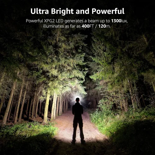 Miniatura 3 de Lepro 320015 - Linterna frontal con batería – 1300Lux lámpara LED súper brillante con luz roja, linternas frontales impermeables IPX4 para acampar