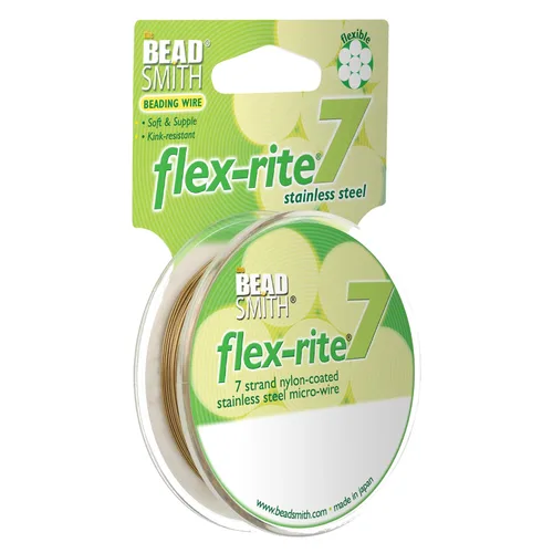 Miniatura 13 de The Beadsmith Flex-Rite - Alambre de acero inoxidable recubierto de nailon de 7 hebras, 0.007 pulgadas de diámetro, transparente, carrete de 30