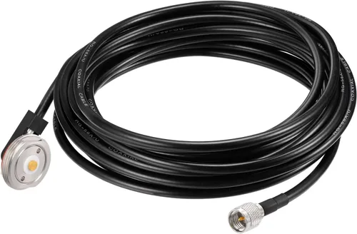 Eightwood Cable de extensión NMO RG58 macho para montaje de antena a mini-UHF de 16.4 pies para radio móvil CB bidireccional, antena de radio,