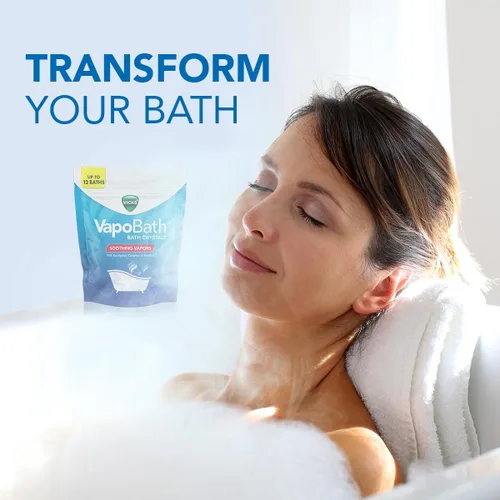 Miniatura 3 de Vicks VapoShower Plus, tabletas de bomba de ducha, vaporizadores calmantes no medicados, 12 tabletas y cristales de baño Vicks VapoBath, solución