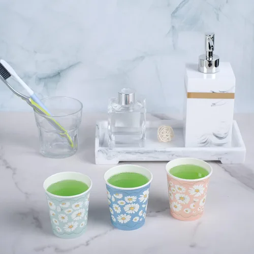 Miniatura 3 de Lamosi Paquete de 300 tazas de baño de 3 onzas, vasos de papel de 3 onzas, taza de enjuague bucal, mini taza de papel para fiestas, pícnics