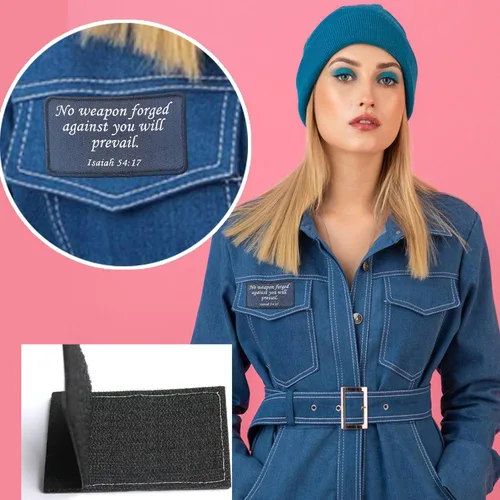 Miniatura 5 de 2 parches tácticos bordados con versículo bíblico Isaías 54:17 Para gorras, chaleco, mochilas