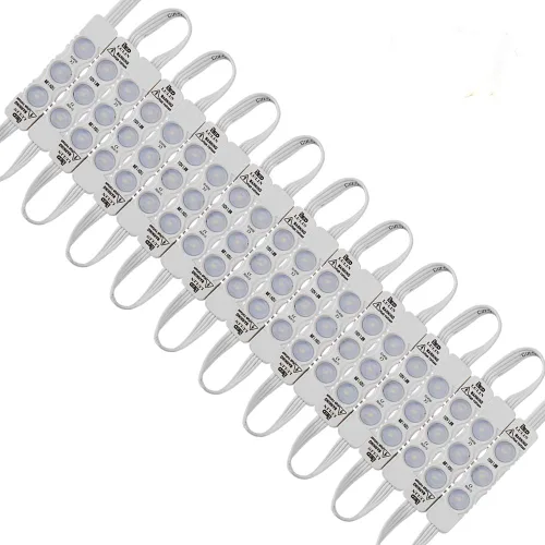 Miniatura 8 de Lulin 100 tiras de luces LED impermeables superbrillantes, color blanco, 53 pies CC 12 V 3 módulos LED blanco para letreros publicitarios con cinta