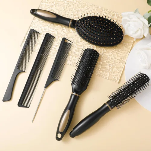 Miniatura 4 de Juego de 6 peines desenredantes para mujeres y hombres, para cabello liso, rizado y todo tipo de cabello