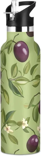 Miniatura 14 de Insulated Water Bottle with Straw Double Wall Vacuum Insulated Lightweight for Sports, Travel, and School, Sweet Wolf Purple 17