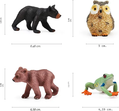 Miniatura 5 de 16 piezas de figuras de animales del bosque para bebés, figuras de criaturas del bosque, juguetes en miniatura, adornos para pasteles y cupcakes