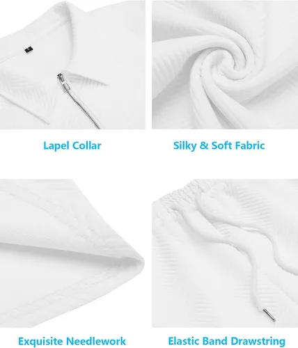 Miniatura 5 de URRU Conjunto de camisa polo y pantalones cortos para hombre, trajes de verano a la moda, casual, manga corta, traje polo para hombre, 2 piezas