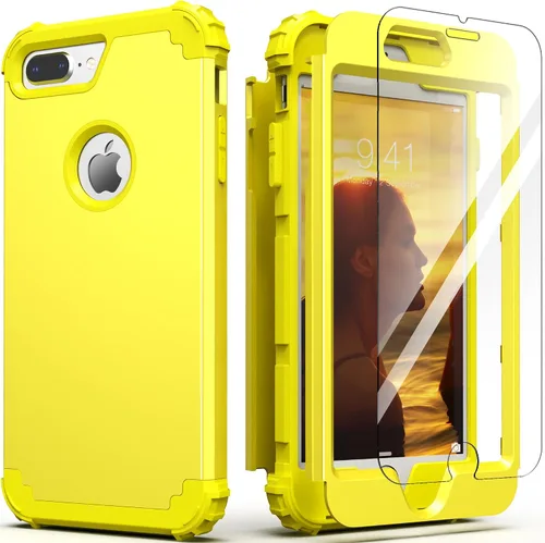 Miniatura 17 de IDweel Funda para iPhone 8 Plus, para iPhone 7 Plus con Protector de Pantalla, 3 en 1 Híbrida Resistente a Golpes de Servicio Pesado, Cubierta Dura