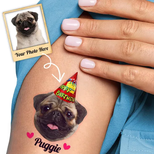 Miniatura 10 de 96 tatuajes temporales para perros y mascotas para niños, resplandor luminoso en la oscuridad, calcomanías de tatuajes falsos de animales