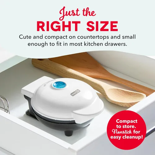 Miniatura 4 de Dash Mini Waffle Maker- Compact Electric Iron for Creative Homemade Treats - PTFE nonstick surface - Easy-to-Clean - Perfect for Kids & Families