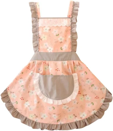 Miniatura 8 de CRB Fashion Delantal para mujeres para cocinar y hornear Delantales de chef de cocina para damas, mujer, con bolsillo Floral rosa