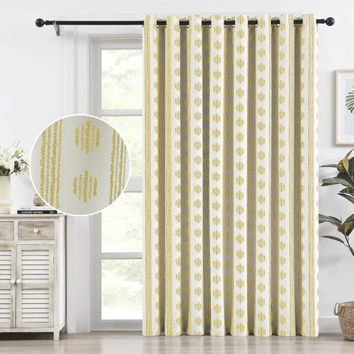 Miniatura 30 de Melodieux Cortinas bohemias 80% opacas de 63 pulgadas de largo para dormitorio, sala de estar, oscurecimiento de sala de estar, cortinas