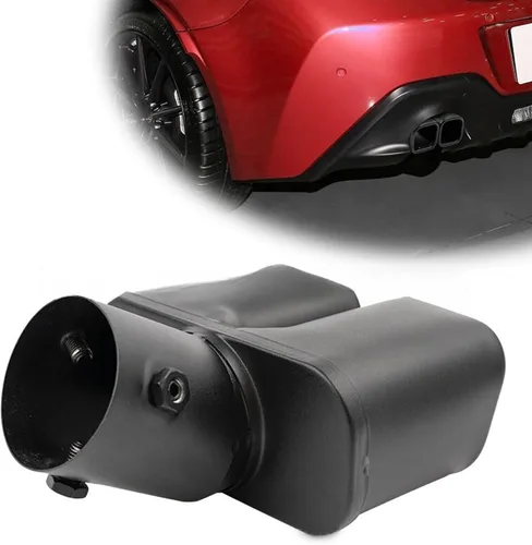 Puntas de escape con silenciador de acero inoxidable de 60 mm / 2.36", tubo de escape doble salida con boca cuadrada, tubo de escape para coche de