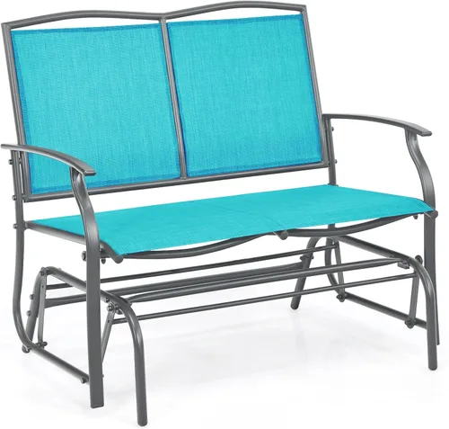 Miniatura 12 de Giantex Bancos planeadores de patio para exteriores, silla mecedora con marco de acero, capacidad de 400 libras, balancín de columpio para patio