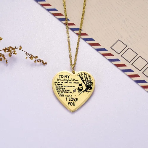 Miniatura 2 de Ralukiia Llavero con collar de texto en inglés To My Wonderful Mom, regalos para mamá de hijo o hija, regalo de cumpleaños para mamá de hijo, regalo