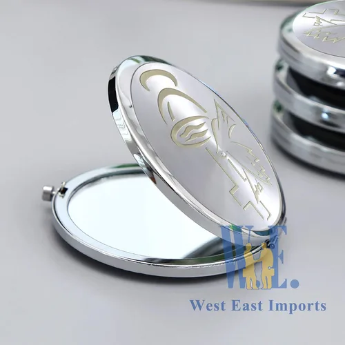 Miniatura 6 de WE 12 piezas de bautismo compacto espejo recuerdo de primera comunión/bautizo recuerdos/maquillaje de espíritu santo compacto con bolsa decorada