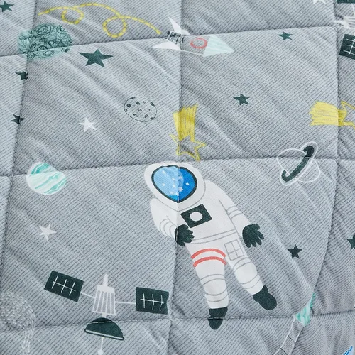Miniatura 5 de Brandream Juego de ropa de cama de 4 piezas para niños y niñas con cohete espacial y galaxia, incluye edredón, sábana encimera, sábanas bajeras