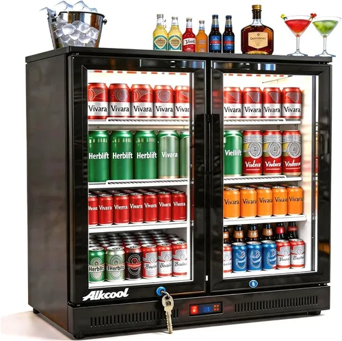 Miniatura 2 de Enfriador de barra trasera para debajo de la encimera, refrigerador de bebidas de 7.5 pies cúbicos, refrigerador bajo encimera, 2 puertas de 36