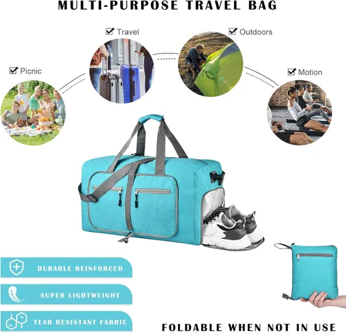 Miniatura 5 de Bolsa de viaje con compartimento para zapatos, unisex, resistente al agua