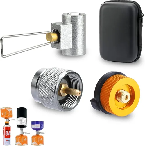 SANLIKE Adaptador de gas para estufa de camping, adaptador de gas de propano isobutano butano, juego de adaptadores de gas de propano a butano,
