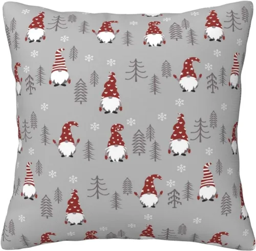 Miniatura 8 de GOOESING Fundas de almohada de Navidad con remolinos rojos, 16 x 16 pulgadas, diseño de bastón de caramelo dulce, doble remolino, color rojo
