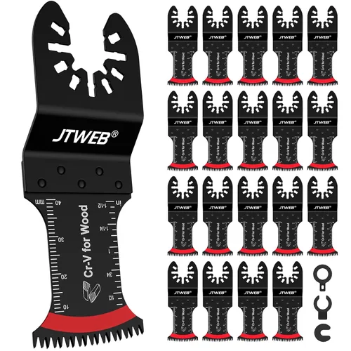 Miniatura 9 de JTWEB Hojas de sierra oscilantes de dientes japoneses de madera, 10 cuchillas multiherramienta con borde en forma de arco para madera, plástico