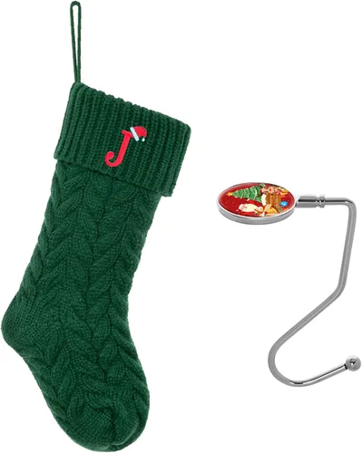 Miniatura 85 de Botas de Navidad personalizadas, iniciales personalizadas, 18 pulgadas, botas de Navidad tejidas con letras para colgar en la chimenea, botas de Rojo