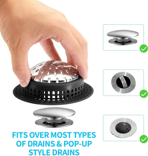 Miniatura 3 de Aluvor Atrapapelos para Desagüe de Ducha, Cubierta para Desagüe de Ducha, Atrapapelos para Desagüe de Bañera para Desagües Pop-Up y Regulares