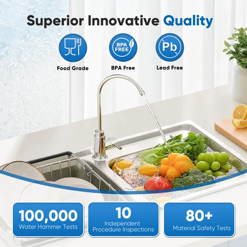 Miniatura 7 de PUREPLUS Filtro de agua para debajo del fregadero, capacidad de 40,000 galones, 99.99% de reducción de cloro, certificado NSF/ANSI 42, elimina