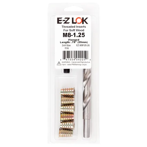 Miniatura 20 de Kit de reparación de rosca hexagonal E-Z para insertos roscados embutidos de madera blanda 5/16-18 x 25mm, taladro, herramienta de instalación