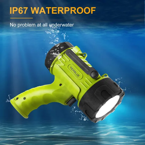 Miniatura 3 de YIERBLUE Linterna recargable de foco con LED de 100,000 lúmenes de alto brillo, luz de punto impermeable IP67 de larga duración, reflector de mano