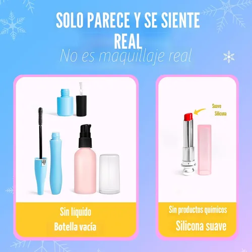 Miniatura 3 de INNOCHEER Maquillaje de Simulación para Niños Pequeños, Maquillaje Falso para Niñas Pequeñas, Juego de Maquillaje de Frozen para Niñas, Regalos