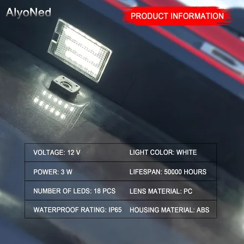 Miniatura 6 de AlyoNed - Luz LED para Placa de Matrícula, Compatible con Dodge Durango 2014-2022, Camioneta, Lente Transparente, 6500K Blanco