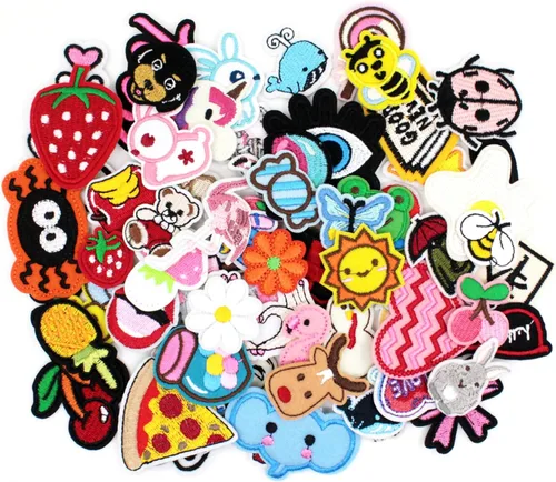 Miniatura 15 de 15 piezas de parches bordados al azar para planchar, bonitos apliques de costura para chaquetas, sombreros, mochilas, jeans, accesorios de bricolaje
