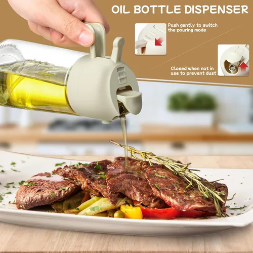 Miniatura 4 de Pulverizador de aceite para cocinar 2 piezas, dispensador de aceite 2 en 1 y rociador de aceites, utensilios de cocina - botella pulverizadora