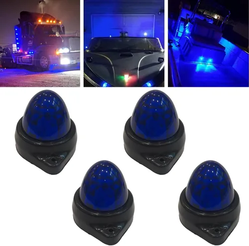 Miniatura 18 de Paquete de 10 luces LED para semirremolques para semirremolques, 12 V, impermeable, luces de pollo ámbar para semircamiones, carga carga, luces