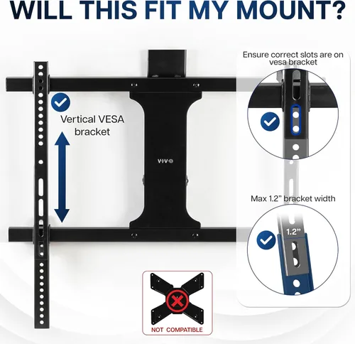 Miniatura 3 de VIVO Juego de Soporte de Placa Extendida VESA Vertical Diseñado para Televisores de Patrón VESA Bajo, Compatible con Montajes de Techo para TV, 2