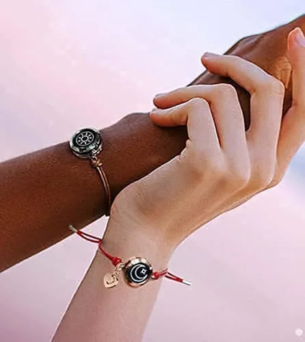 Miniatura 2 de LTQUS Pulsera parejas de larga distancia táctil bluetooth conexión damas y hombres regalo joyería conjunto (2 piezas)