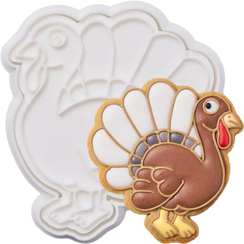 Miniatura 20 de Cortadores de galletas de otoño de Acción de Gracias, formas de bellotas y hojas con sellos de émbolo, accesorios de horneado de ácido poliláctico