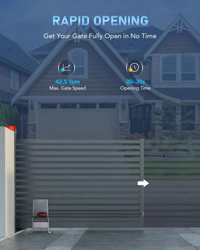 Miniatura 8 de CO-Z Abridor automático de puerta corredera de 1800 libras con 2 controles remotos, motor eléctrico de puerta deslizante de entrada, kit completo