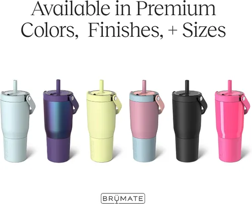 Miniatura 3 de BrüMate Resa - Vaso de viaje 100% a prueba de fugas de 25 onzas con asa y pajilla, popote SoftSip flexible, funda de silicona para mayor