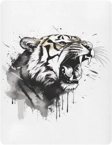 Sábanas ajustables para cuna, diseño de tigre rugiente negro, para niño y niña, para colchón de niños pequeños, sábana de juego 21216039