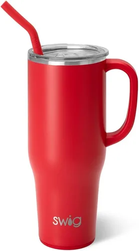 Miniatura 9 de Swig Life Mega Taza de 30 oz, Vaso de 30 oz con Asa y Pajita, Compatible con Portavasos, Apto para Lavavajillas, Vaso Aislado Extra Grande, Botella