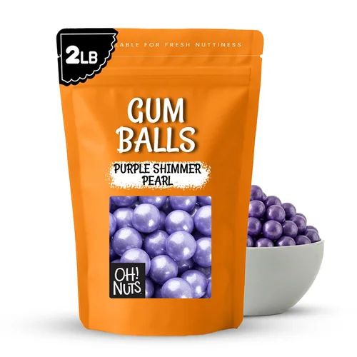 Miniatura 17 de Bolas de chicle para bufé de dulces y recuerdos de fiesta, 2 libras saborizadas de 1 pulgada de bolas de chicle de boda - Oh! Nuts