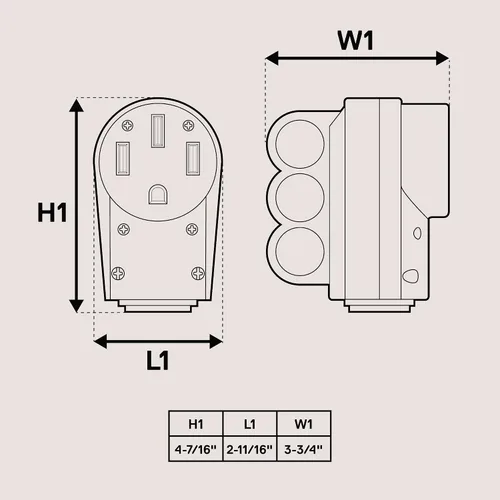 Miniatura 7 de True Mods NEMA 14-50R 125/250V 50A Cable de alimentación RV hembra de reemplazo con conector de toma para cable de 6/3 + 8/1 AWG de 4 hilos