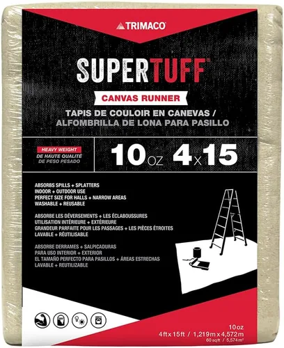 Miniatura 8 de Trimaco SuperTuff - Paño de lona pesada de 10 onzas de grosor, 4 pies x 5 pies