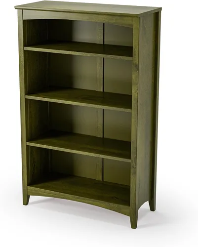 Miniatura 22 de Camaflexi Estantería estilo Shaker de 4 estantes, madera maciza, 48 pulgadas de alto, estantería ajustable, parte trasera cerrada, estantería