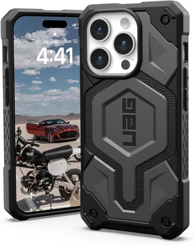 Miniatura 11 de URBAN ARMOR GEAR UAG Funda [Versión Actualizada] Compatible con Funda para iPhone 15 Pro de 6.1" Monarch Pro Negro Imán Integrado Compatible
