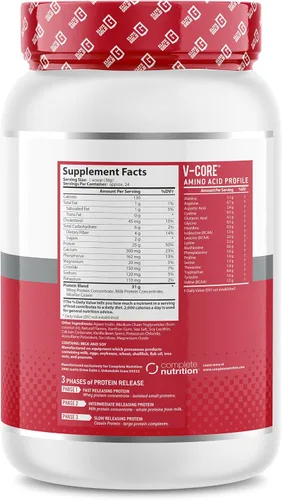 Miniatura 2 de Proteína en polvo V-Core, proteína en polvo, keto, vainilla, proteína de suero de leche, alta proteína, proteína de caseína, 0.88 oz de proteína