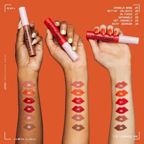 Miniatura 6 de NYX PROFESSIONAL MAKEUP Lip Lingerie XXL Lápiz Labial Líquido Mate - Candela Babe (Warm Rose Nude)